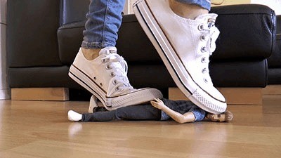 Little Guy Gets Dismantled Under Giantess’ Converse