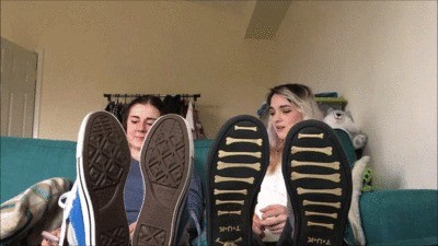 Melissa And Violet Humilate You In Dirty Socks And With Their Barefeet