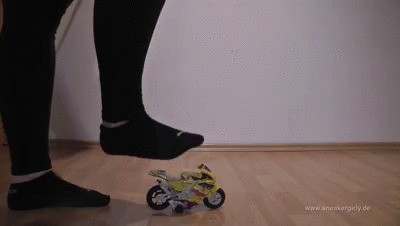 Sneaker-girl Stacy – Crushing Motor Cycle With Socks