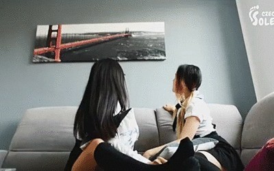 Two Asian Schoolgirls Foot Fight And Play