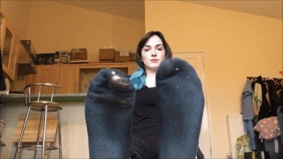 Melissa Shows Off Her Smelly Black Work Socks