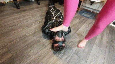 Laced Up And Taunted In Nylon Jacket And Bare Feet