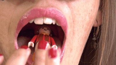 Giantess Devours The Tiny Man Alive