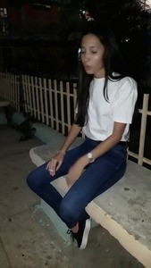 Venezuelian Girl Spitting And Smoking On A Bench